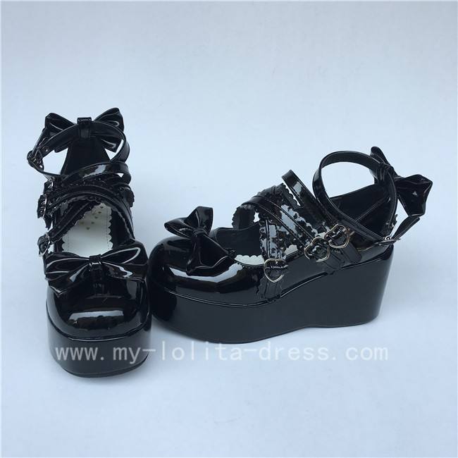 Purple Bow Straps Lolita Platform Shoes