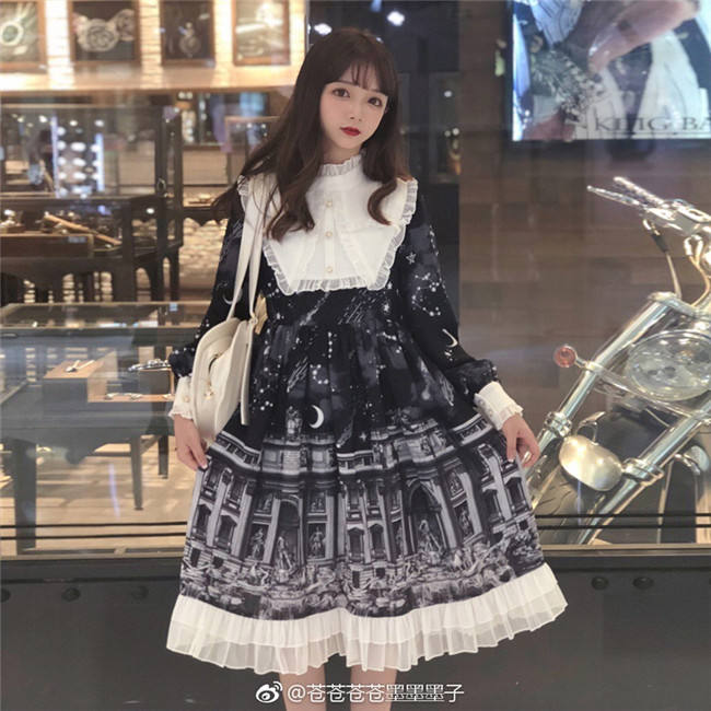 Theological Seminary~ Vintage Lolita OP Dress -Ready Made