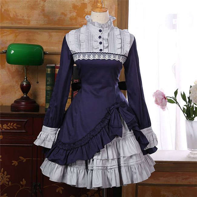 2017 Vintage Lolita Long Sleeves OP+Inner Skirt Set