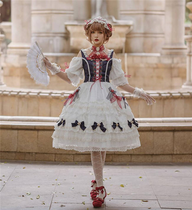 Little Dipper ~White Snow Lolita Vest + OP Set Short/Long Version