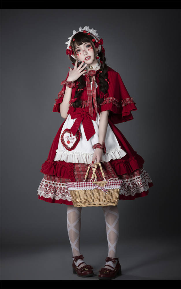 YUPBRO Lolita ~Little Red Riding Hood Soft Lolita JSK Fullset -Ready Made