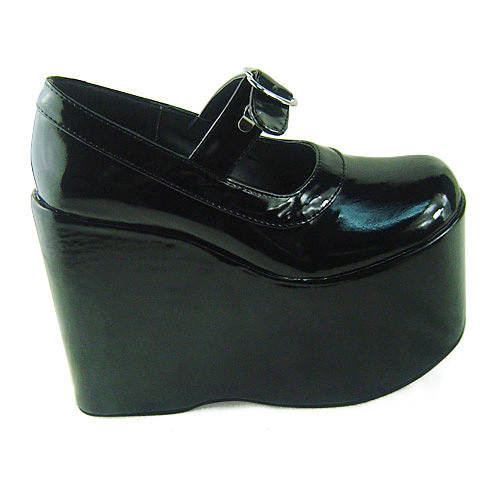 Glitter Black High Platform Lolita Shoes