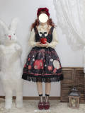 Honey Honey Lolita ~ Chinese Pear-leaved Crabapple Little Red Riding Hood Lolita Normal Waist JSK -Pre-order Closed