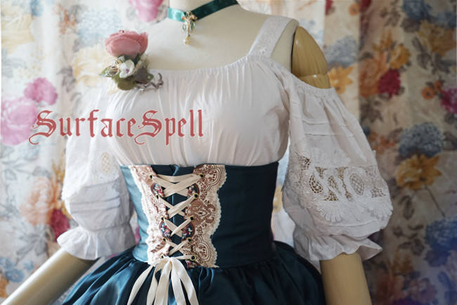 Surface spell ~AlpenRose~ Gothic Ethnic Lolita Puff Sleeves Blouse