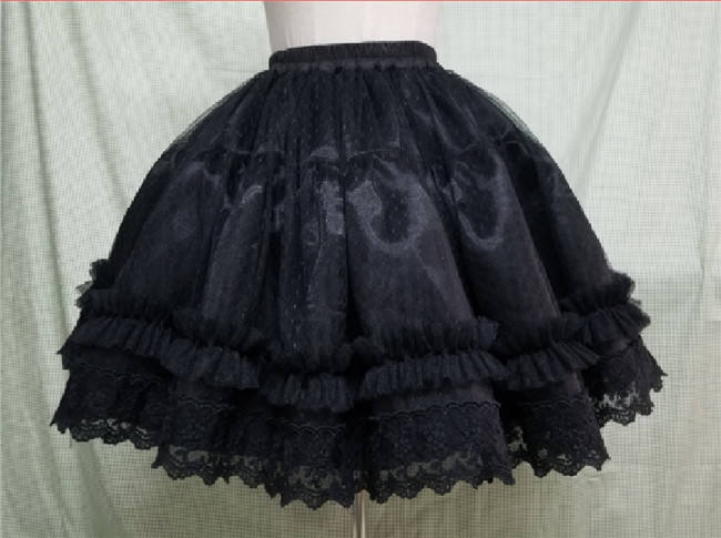 45cm/55cm/60cm Round-shaped Lolita Petticoat White/Black Available