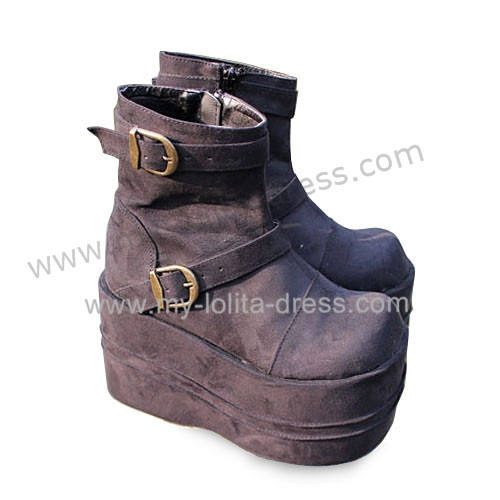 Matte Black Belts Ankle Length Short Boots