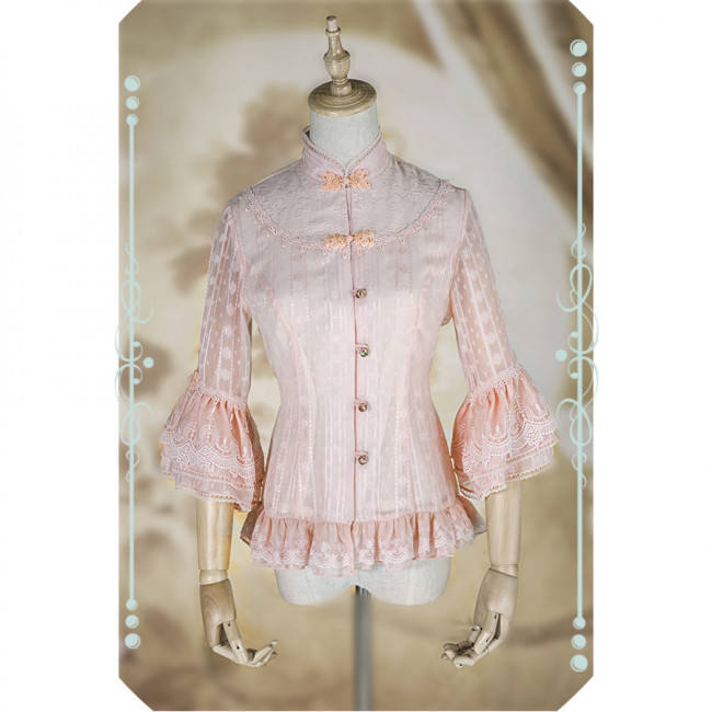 IchigoMikou ~Drizzle & Thin Clouds~ Qi Lolita Blouse -In Stock