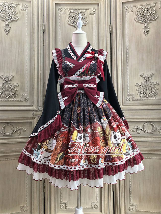 Alice Girl ~Lucky Cat~ Kimono Style Lolita JSK
