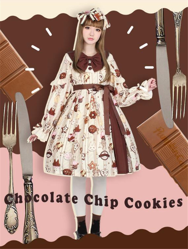 Chocolate Chip Cookies~ Sweet Lolita OP/JSK/Salopette/Hoodie