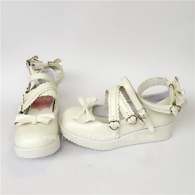 Purple Bow Straps Lolita Platform Shoes