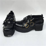 Gothic Black Matte Lolita High Platform Shoes