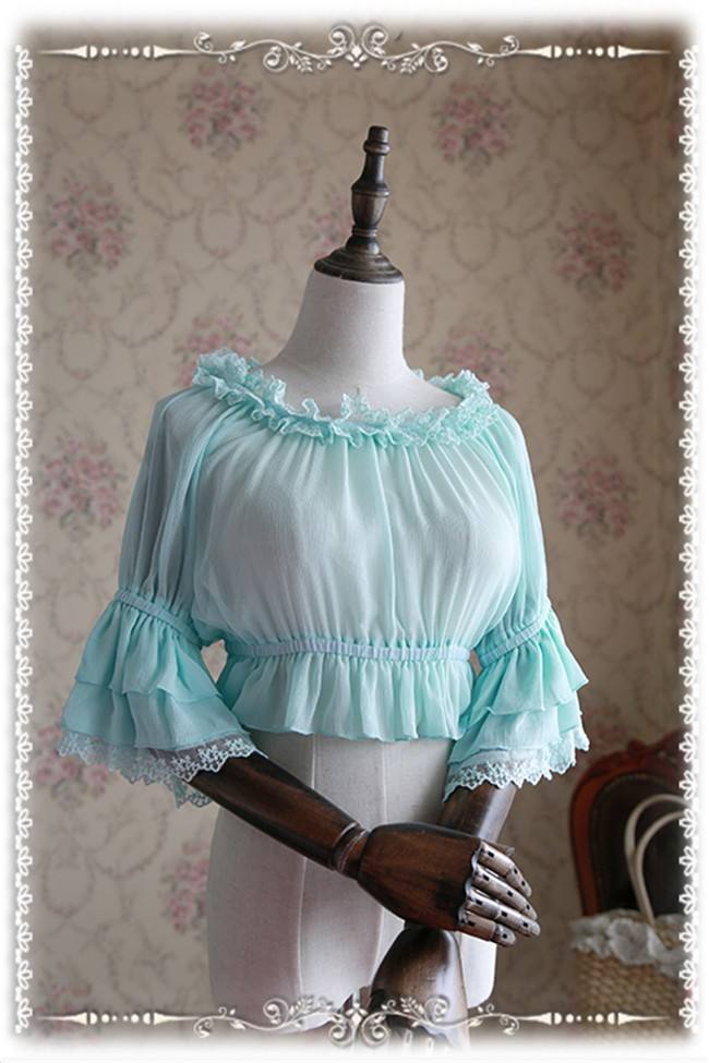 Infanta Hime Sleeves Chiffon Lolita Short Version Blouse