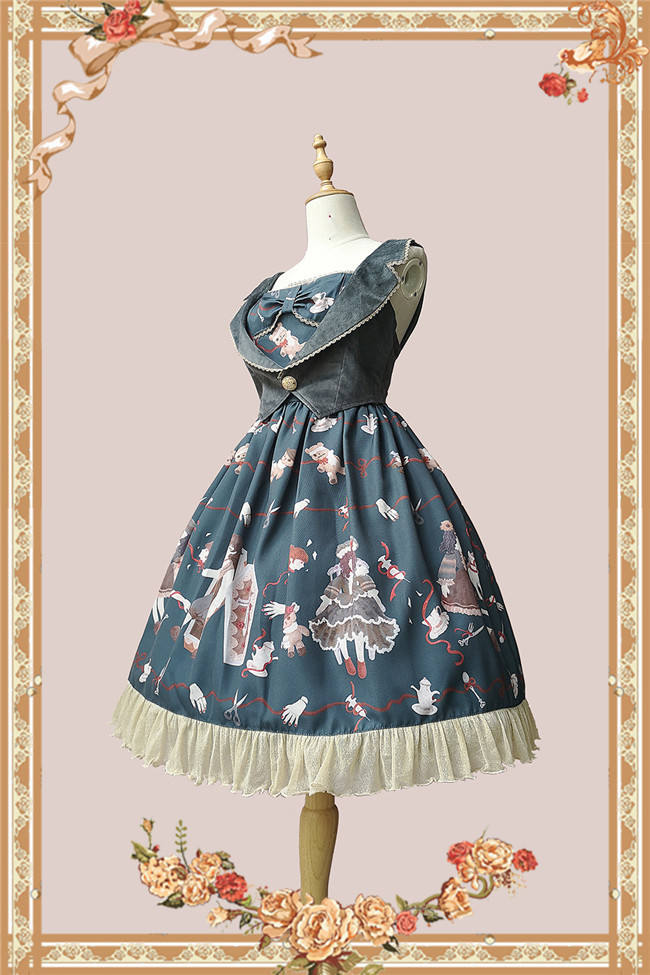 Infanta Broken Doll Fake Two Pieces Lolita JSK -Ready Made