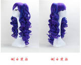 Girl's Sweet Colorful Lolita Long Curls Wig with Two Removable Ponytails