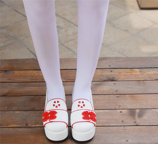 Angelic Imprint- Sweet Double Bows Embroidery Round Toes Qi Lolita High Platform Shoes