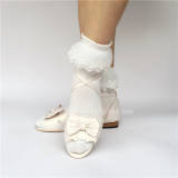 Sweet Pearl White Lolita Low Heels Shoes