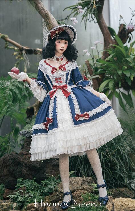 Moira~ Lolita Short Sleeves OP Dress -Sax Size XL In Stock
