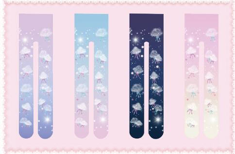 Rainbow Marshmallow~ Sweet Lolita Printed JSK Navy Blue Size S - In Stock
