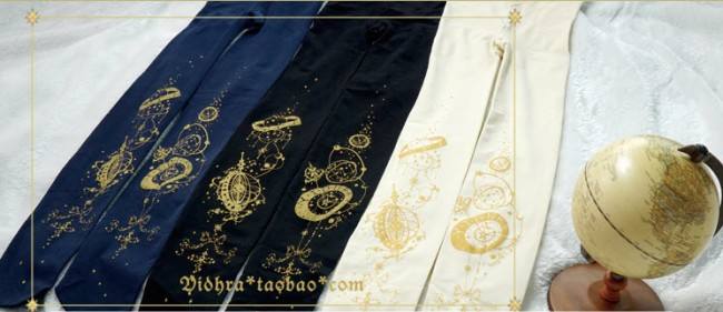 Yidhra -The Gate of Rolling Starry Star- Gold-stamping Lolita Tights