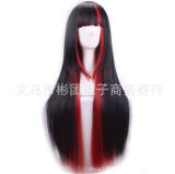 Black to Red Gradient Anime Cosplay Long Straight Wig off