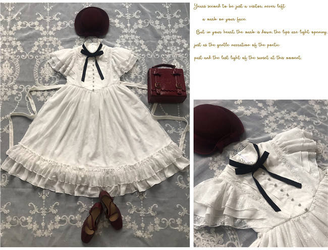 Memory of Floria~ Vintage Lolita OP Short/Long Version-Ready Made