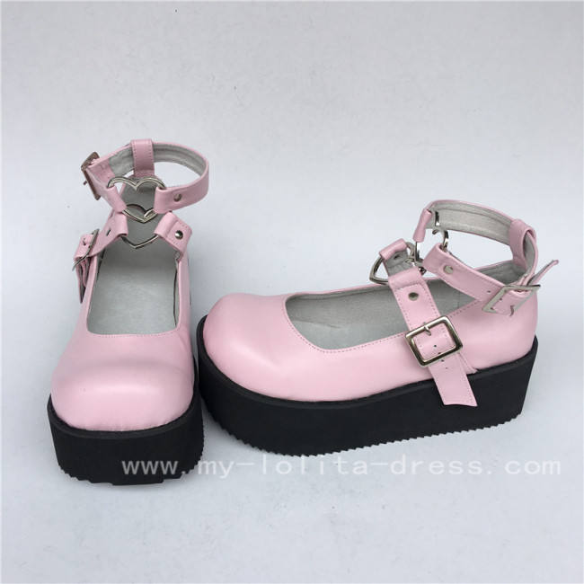 Black High Platfrom Pink Lolita Shoes