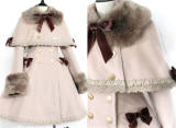 Pumpkin Cat ~ Winter  Lolita Long Jacket With Cape In Stock