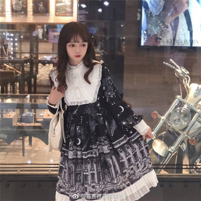 Theological Seminary~ Vintage Lolita OP Dress -Ready Made