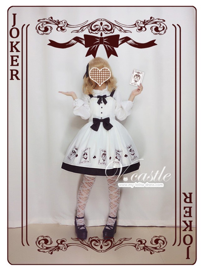 Vcastle - Poker Meow- Sweet Lolita Printed JSK Dress$35.99