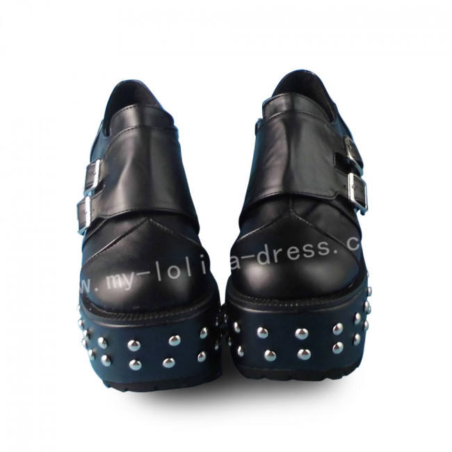 Elegant Black Square Heels Shoes
