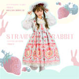 Neverland Lolita ~Strawberry Bunny~ High Waist JSK Special Version Mint Size L - In Stock