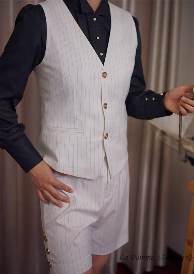 Stripe Series -Ouji Lolita Full Set [--Coat + Vest + Short Pants --]