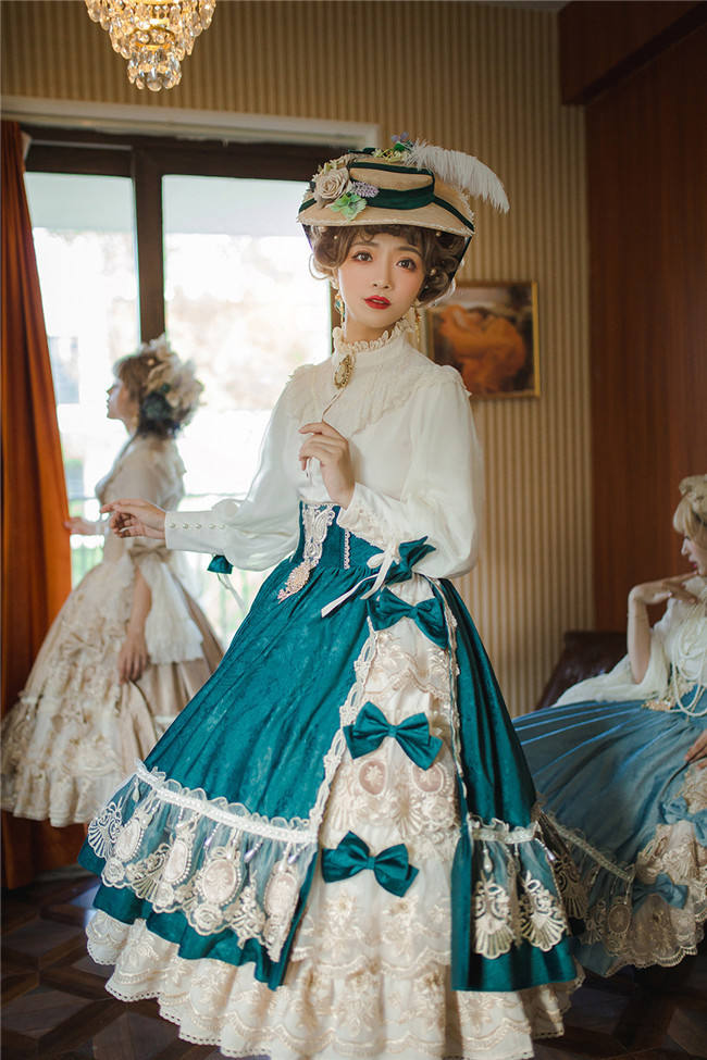 Miss Point ~ Elizabeth~ Elegant Lolita Fishbone Skirt Tea Party Version -Custom Tailor Available