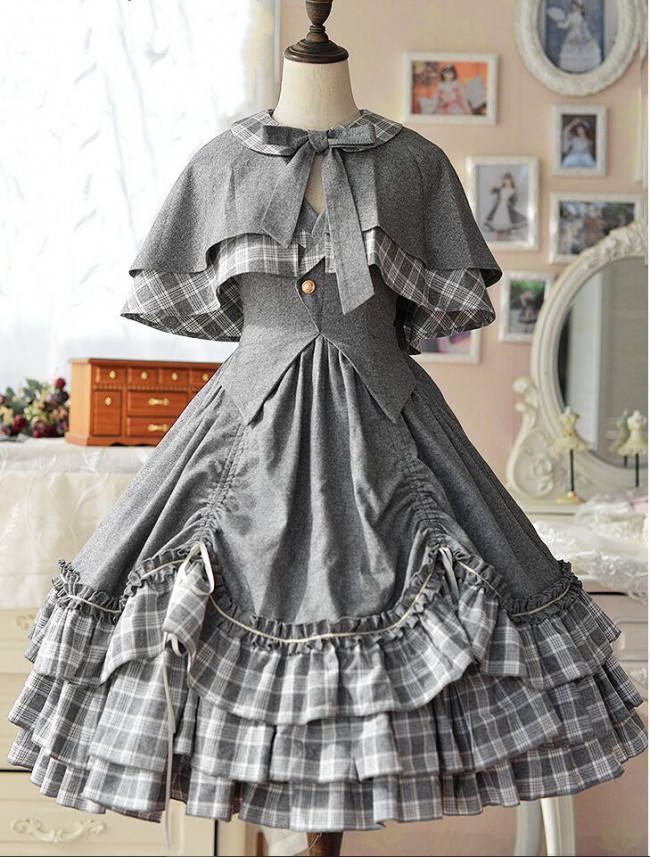 Doris Night ~College Style Lolita Vest JSK / Cape - Ready made