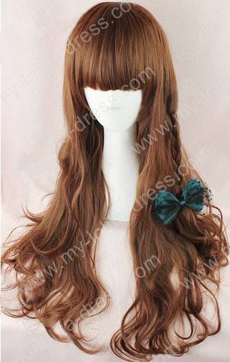 Daily Lolita Pretty Natural Mixed Brown 70cm Base 2 Removable Ponytails Wig