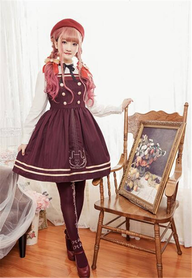 Magic Music School~ College Style Bass Embroidery Lolita JSK Dress
