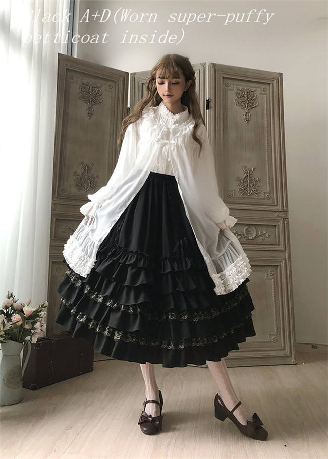 Little Dipper Camellia~ Sweet Lolita Underskirt Petticoat -Flexible Length -Ready Made