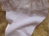 White Printed Cotton Laces Socks