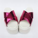 Matte Pink Crossed Belts Lolita Sandals Platform Shoes