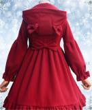 Sweet Red Winter Thickening Wool Coat With Hood -out