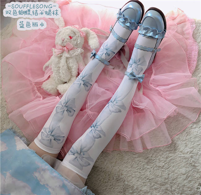 Neverland Lolita ~Sweet Bows Printed Lolita Socks
