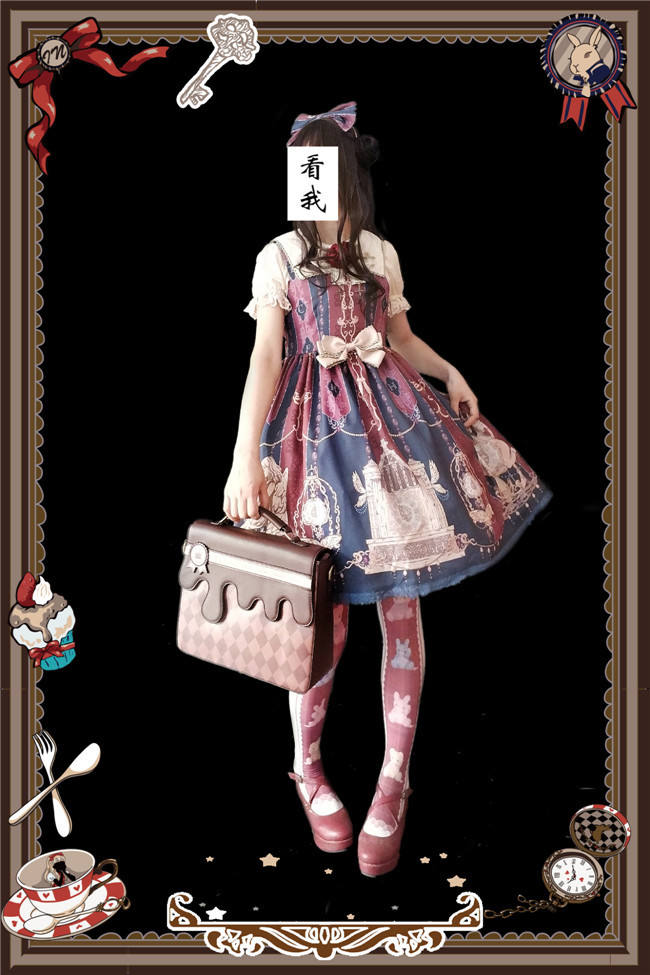 The Bell From Paradise~ Lolita Printed JSK+Headbow -Ready Made