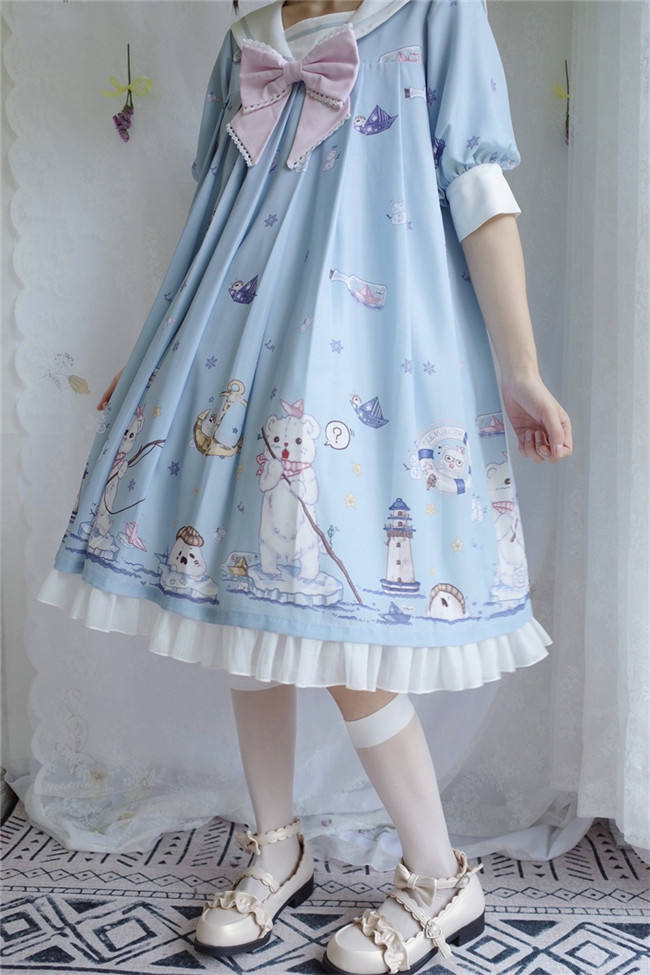 LeMiroir~Polar Bear ~Printed Lolita OP-Pre order Closed