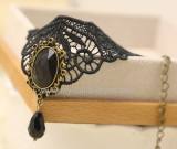 Black Lace Vintage Pendant Lolita Wristlace-OUT