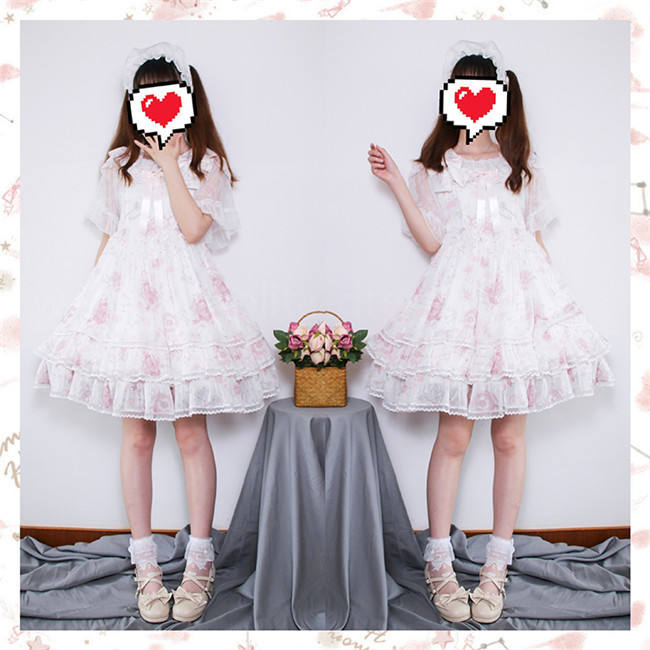 Lemon Honey ~Bear Constellation~ Fly Sleeves Printed Lolita JSK Black M In Stock