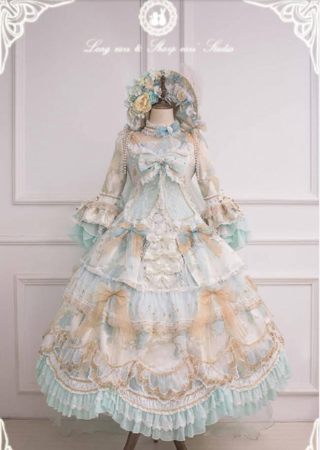 Ode to Love and Vows ~Luxury Lolita Fullset (OP + Necklace + Wristcuffs + Bonnet + Back Yarn) -Ready Made