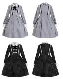 Night of Cellophane~ College Style Lolita Long Sleeves OP Dress -Pre-order Closed