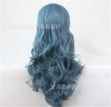 Unique Smoky Blue Anime Cosplay Long Curls Wig - In Stock