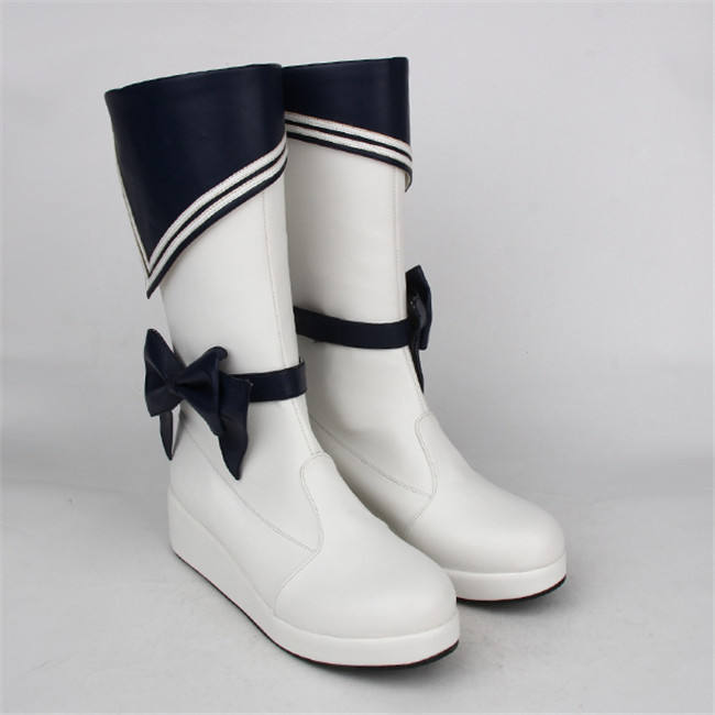 Angelic Imprint- Classic Sailor Style Lolita High Cylinder Boots with Removable Bow