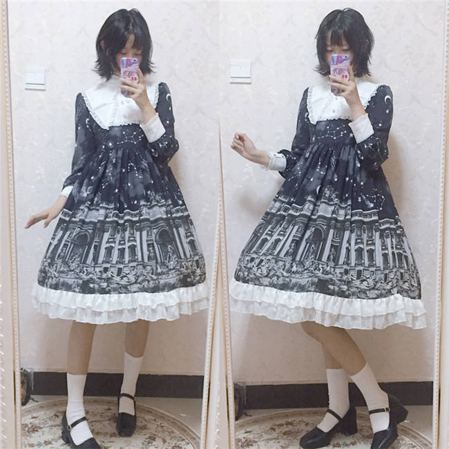 Theological Seminary~ Vintage Lolita OP Dress -Ready Made